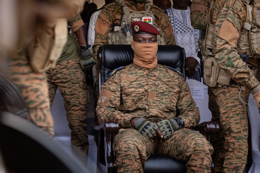 Ibrahim Traore, Burkina Faso's interim president, attends a ceremony in Ouagadougou, on Oct. 15, 2022.Photographer: Olympia de Maismont/AFP/Getty Images